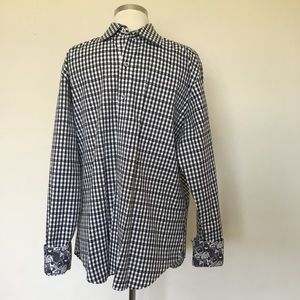 Robert Graham Gambling/Spade/Poker Cuff Long Sleeve Button Down - Size Large